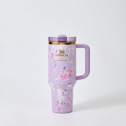 Stanley x LoveShackFancy Floral Lavender Quencher H2.0 FlowState Tumbler 40oz – Limited Edition Lavender Blossom Bow Tumbler