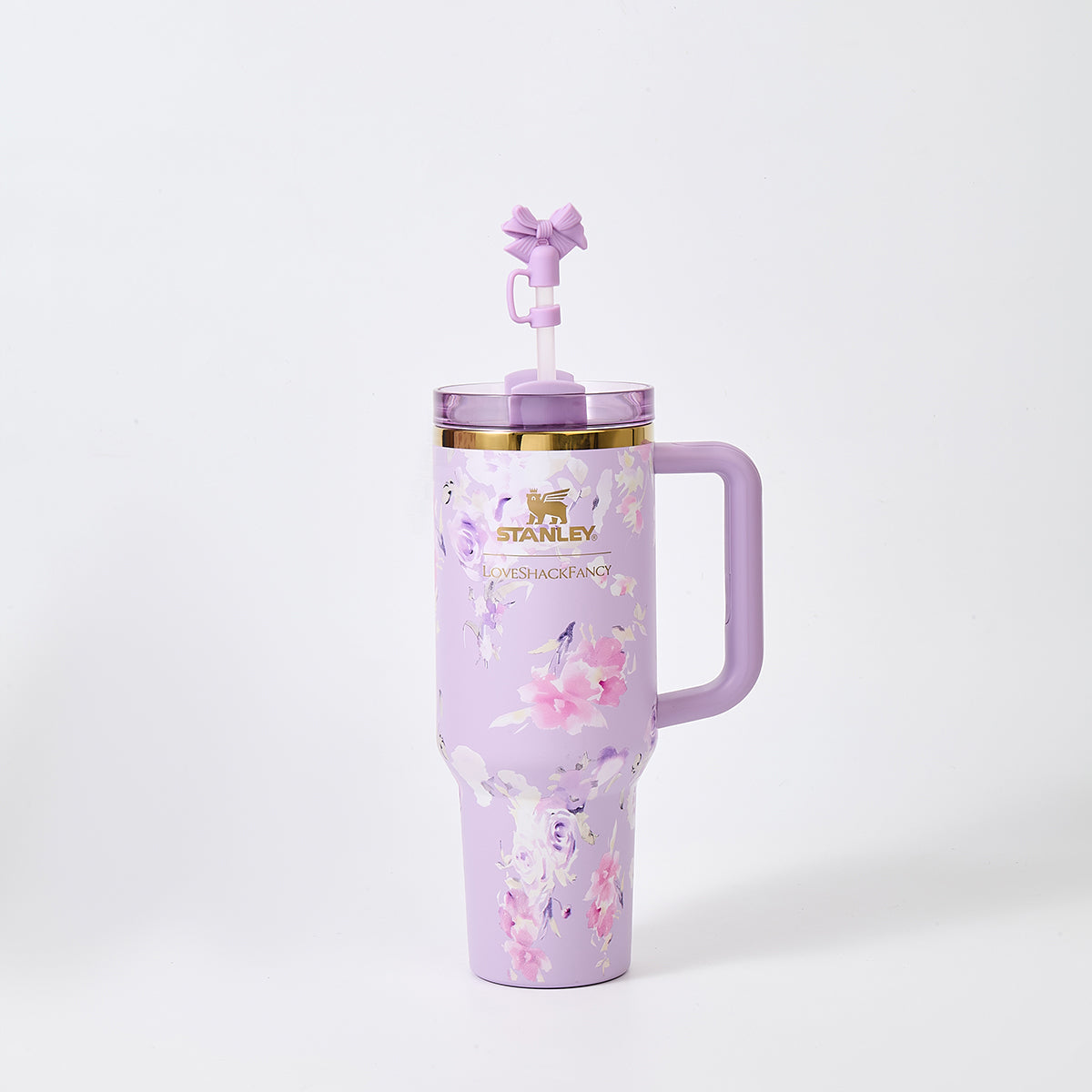Stanley x LoveShackFancy Floral Lavender Quencher H2.0 FlowState Tumbler 40oz – Limited Edition Lavender Blossom Bow Tumbler