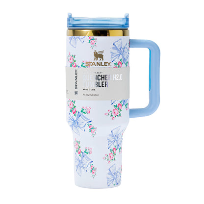 Stanley x LoveShackFancy Rosa Beaux Quencher H2.0 FlowState Tumbler 40oz – Limited Edition Floral Bow Collection