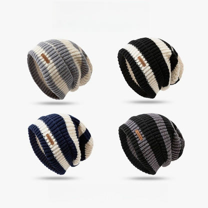 Striped Slouchy Beanie Hat(MAC305)
