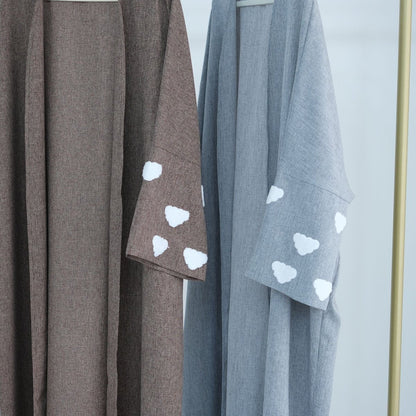 Stylish Cloud Embroidered Elegant Cardigan Abaya (MOA053)