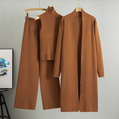 Sweater Set with Sleeveless Vest 3-Piece Set(MS032)