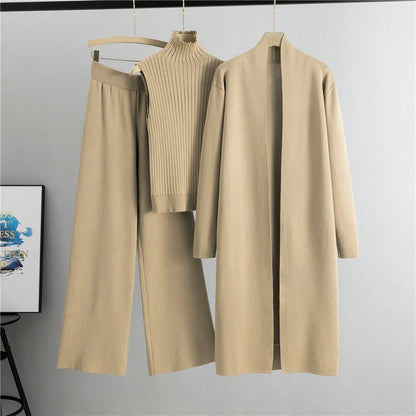 Sweater Set with Sleeveless Vest 3-Piece Set(MS032)