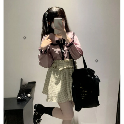 Sweet Harajuku Lace Ruffle Blouse