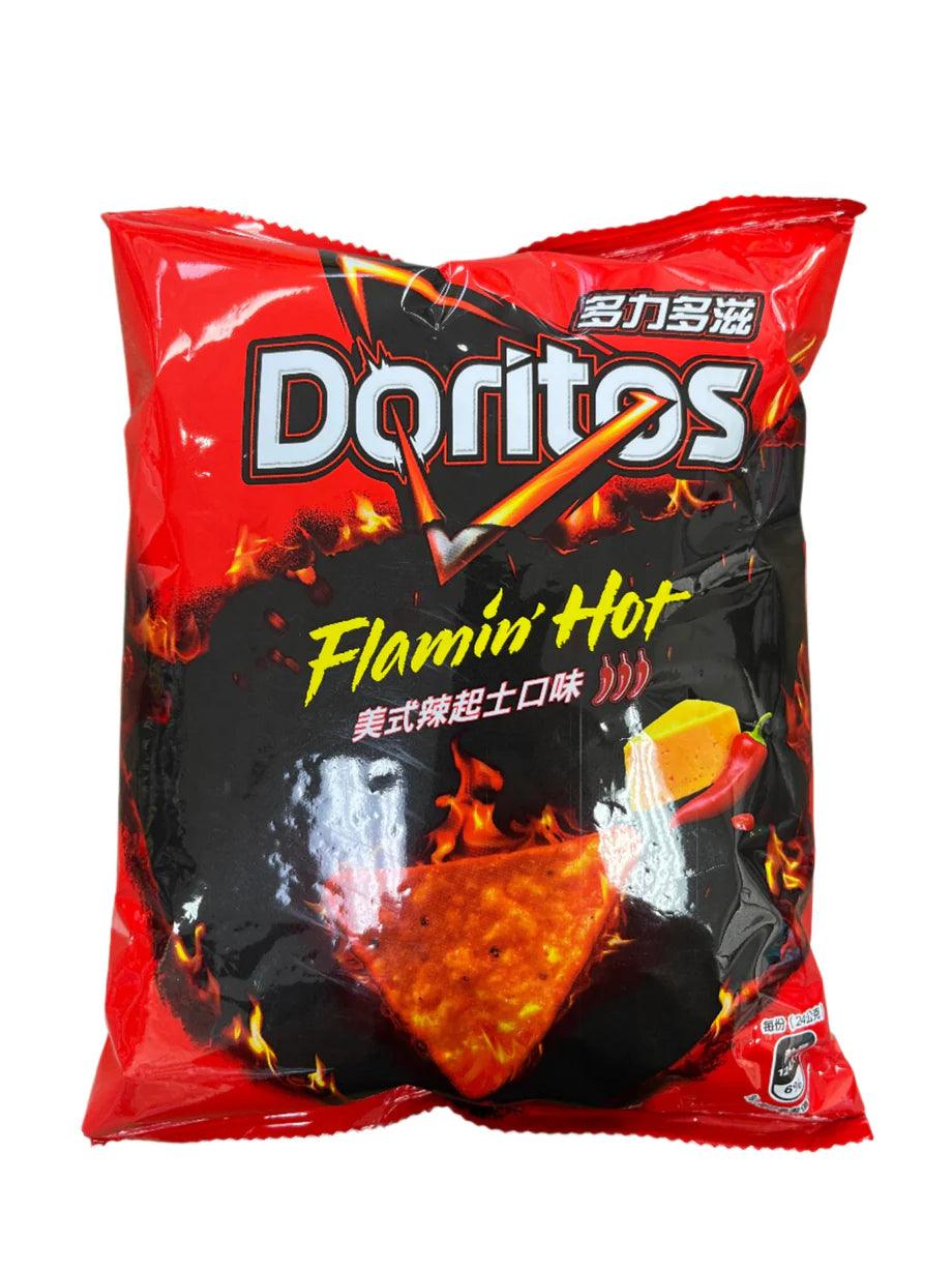 Imported Doritos Sweet Palace American Hot Wings flavor chips in a colorful bag, showcasing the snack's spicy and savory design.