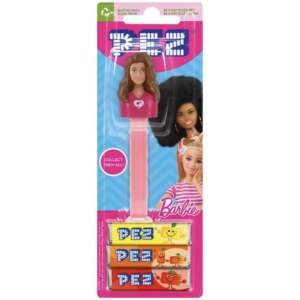Black-haired PEZ Barbie character from Sweet Palace, featuring Barbie's signature style in a collectible PEZ candy dispenser.