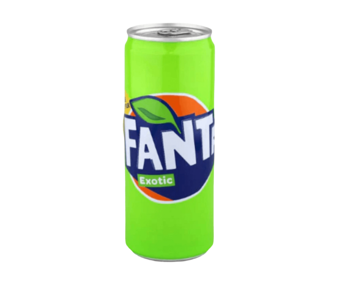 Fanta Exotic beverage by Sweet Palace, showing a colorful bottle with tropical fruit flavor on the label.