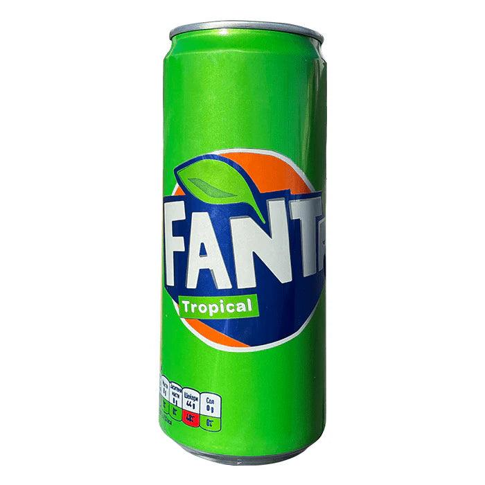 Fanta Tropical beverage bottle from Sweet Palace with vibrant label design and tropical fruit imagery.