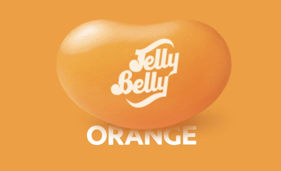 Sweet Palace Jelly Belly Crush Orange candy in clear packaging with bright orange and white branding, 0.5-pound bag visible.