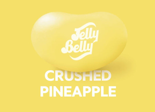 Jelly Belly crushed pineapple candy by Sweet Palace, colorful small candy pieces with pineapple flavor in a clear jar