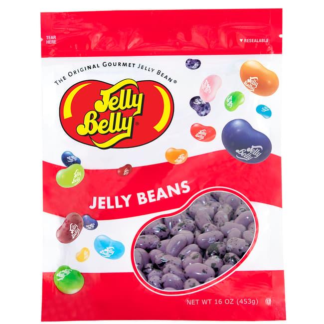 Assorted Jelly Belly Mixed Berry Smoothie candies from Sweet Palace in a clear container, showing colorful berry-flavored jelly beans.