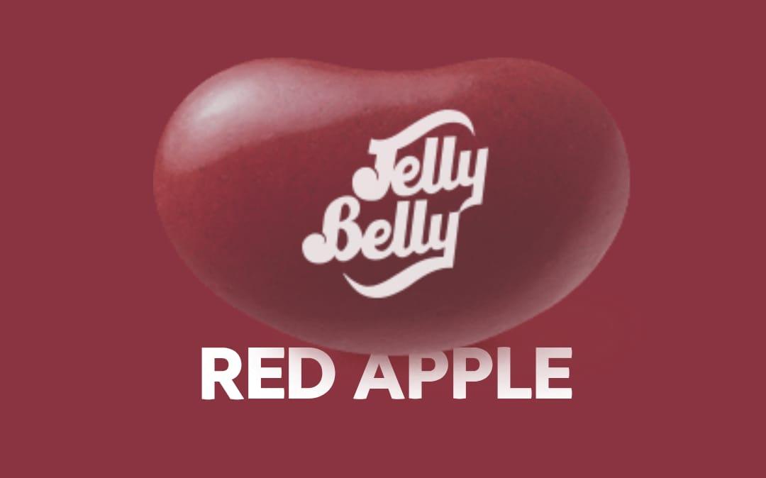 Sweet Palace Jelly Belly Red Apple candy in a clear bag, showing vibrant red, apple-flavored jelly beans.