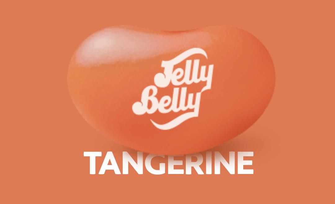 Sweet Palace Jelly Belly Sunkist Tangerine candy in a clear bag, showing bright orange, tangerine-flavored jelly beans.