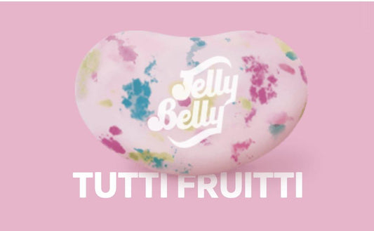 Colorful Jelly Belly Tutti Frutti candy beans from Sweet Palace, showcasing vibrant mixed fruit-flavored jelly beans.
