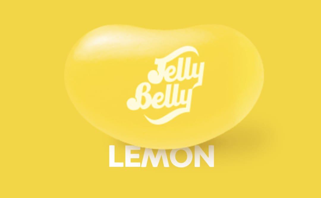 Sweet Palace Lemon Drop candy in a clear bag, showcasing bright yellow, lemon-shaped jelly candies with a glossy finish.