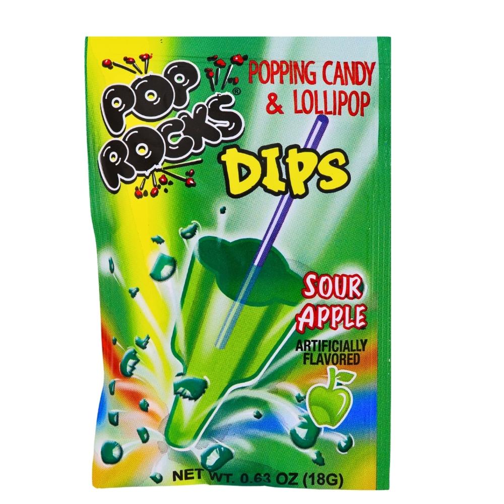 Blue raspberry Pop Rocks candy dip by Sweet Palace showing vibrant candy-coated rocks ready for snacking.