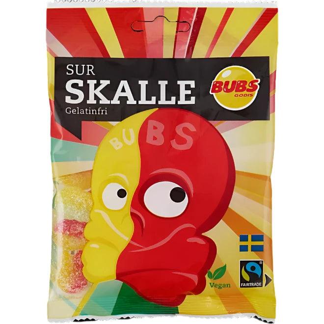 Swedish Candy Sur Skalle by Sweet Palace, colorful gummy skull-shaped candy with fruity flavors.