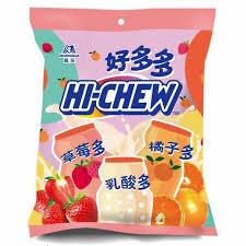 Hi-Chew Yogurt candy from Sweet Palace, showing colorful chewy candies in a close-up view.