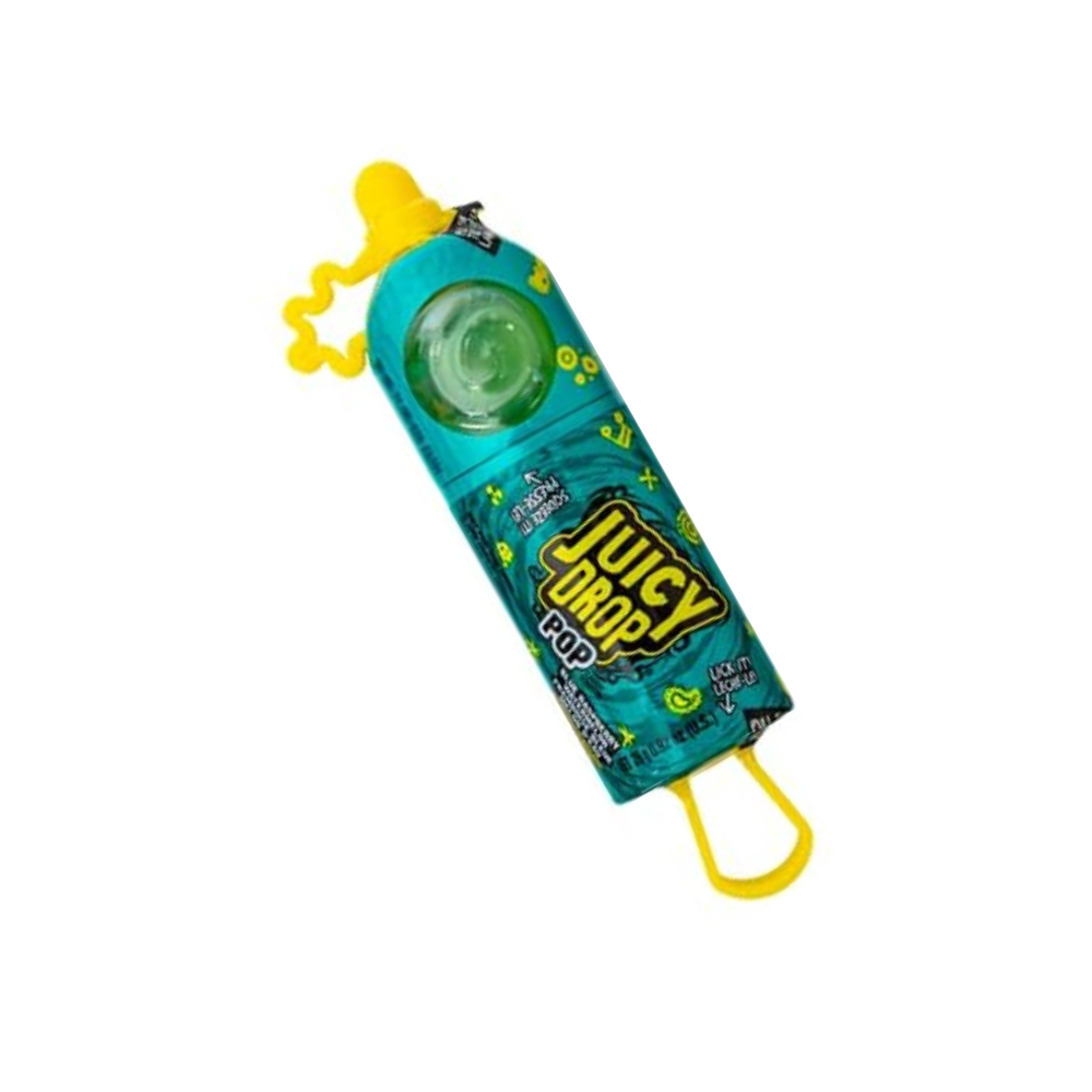 Blue Raze Watermelon Blast Juicy Drop Pop candy from Sweet Palace, featuring vibrant blue and watermelon flavor details.