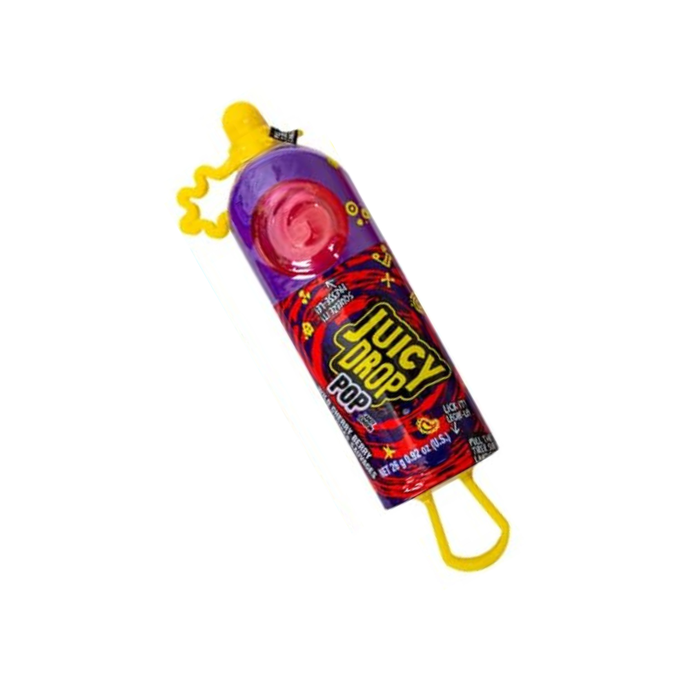 Juicy Drop Pop Wild Cherry Berry candy by Sweet Palace, colorful lollipop with cherry and berry flavors, ready to enjoy.