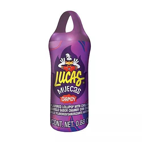 Lucas Muecas Chamoy candy by Sweet Palace, colorful spicy and tangy candy in a clear bag with various shapes and flavors.