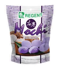 Sweet Palace Regent Mochi Ube candy with purple mochi and ube filling, showcasing glossy, colorful Japanese-style sweet treat.