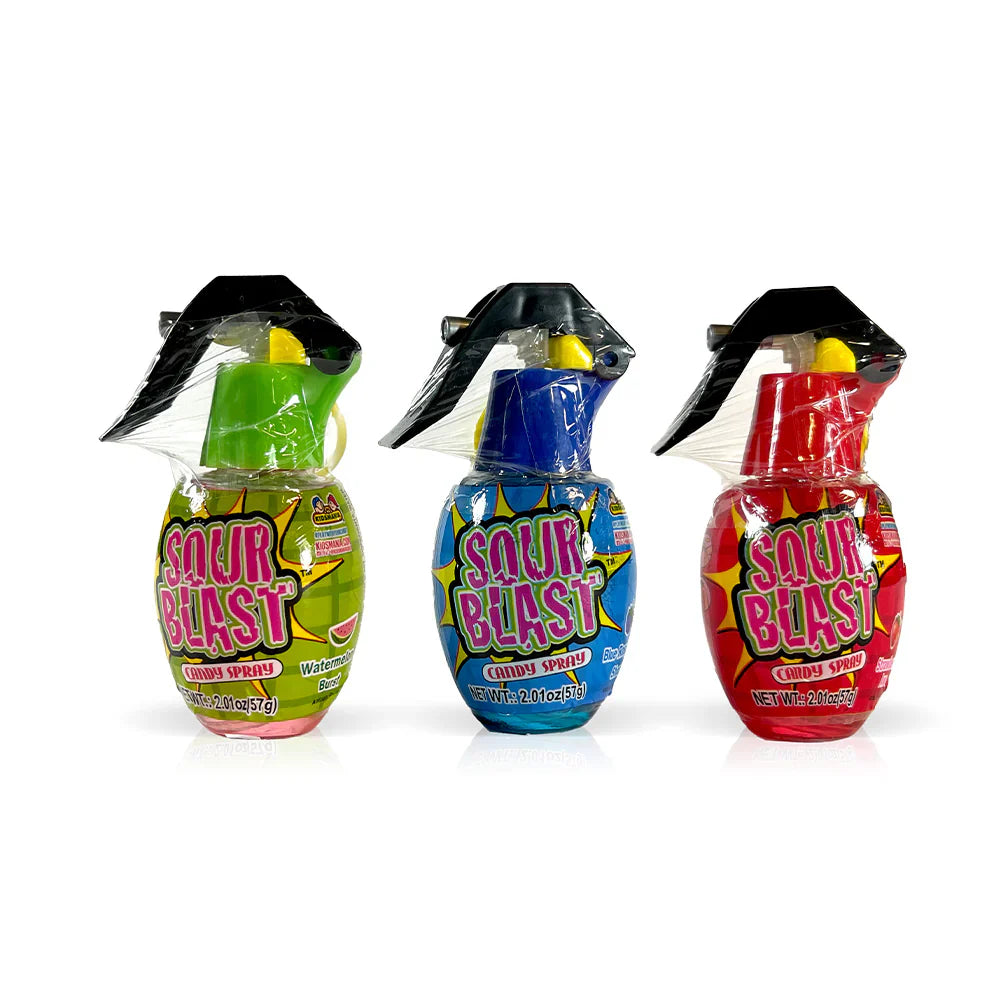 Colorful Sour Blast candy from Sweet Palace, featuring vibrant, tangy candies with a playful, sour coating.