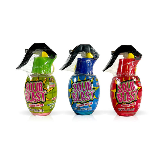 Colorful Sour Blast candy from Sweet Palace, showing vibrant, tangy candies in bright packaging.