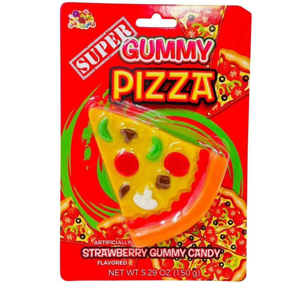 Assorted strawberry gummy candies from Sweet Palace, shaped like pizza slices, with vibrant red and pink colors.