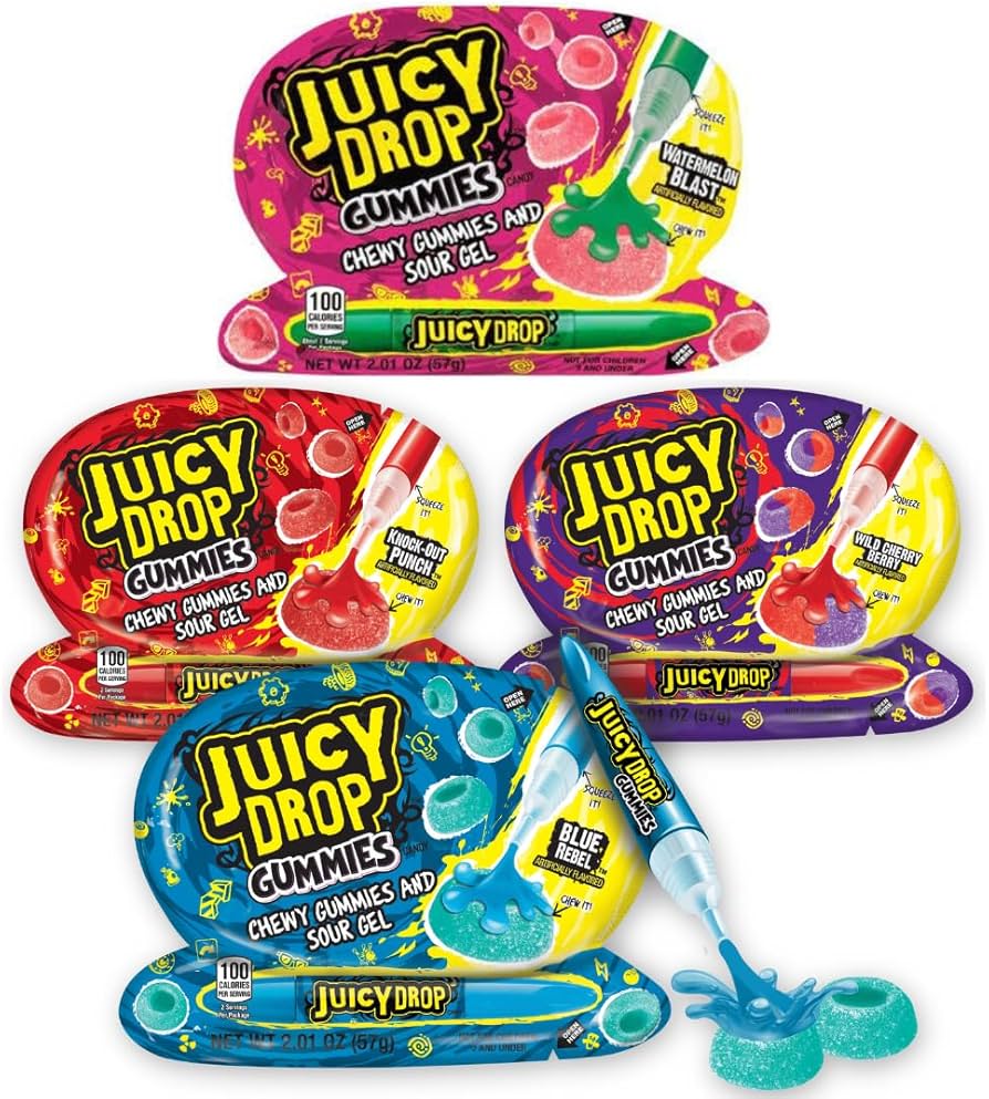 Juicy Drop candy pop by Sweet Palace featuring colorful, glossy candy with a playful, fruity appearance.