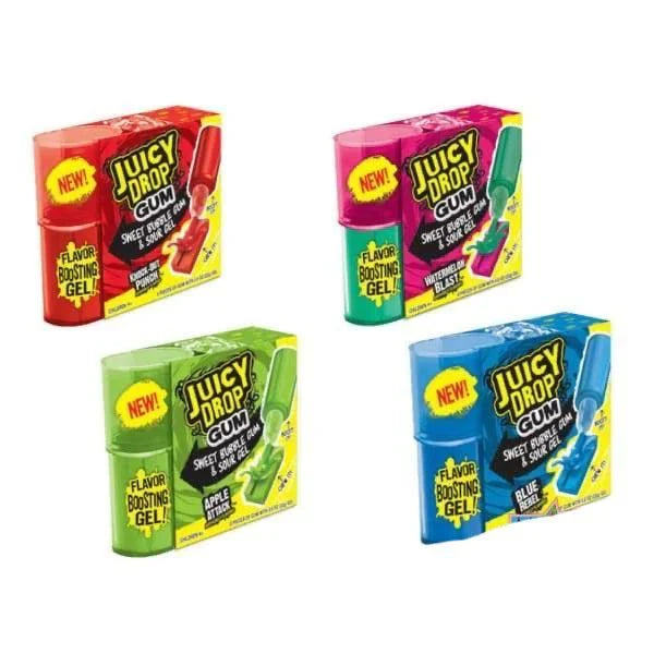 Juicy Drop candy pop by Sweet Palace featuring vibrant colors and a playful design, showcasing the candy's juicy flavor.