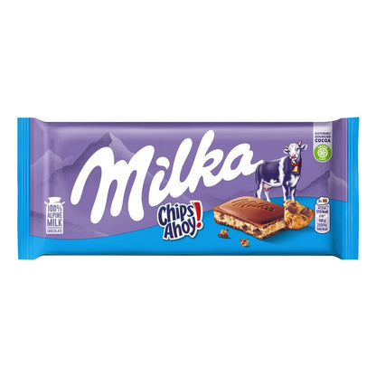 Sweet Palace Milka Chocolate candies, Alpine Milk flavor, showing colorful packaging and individual chocolate pieces on a white background.