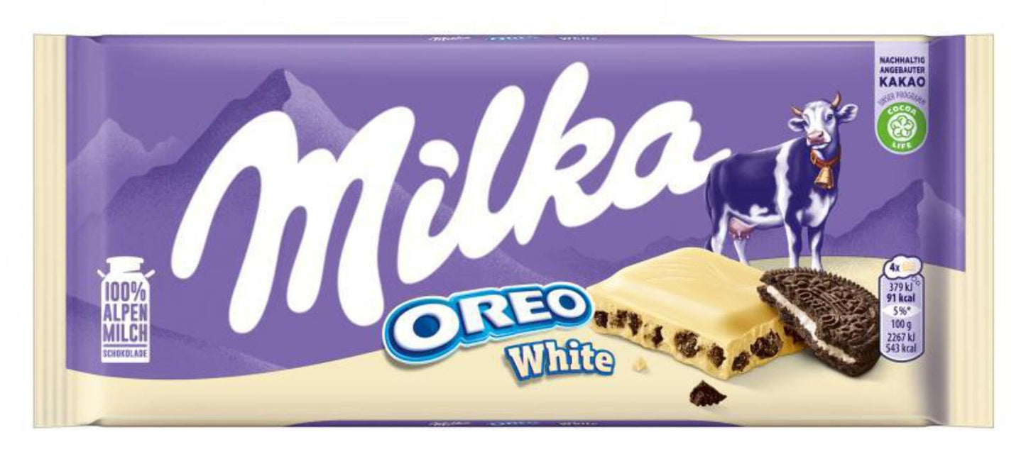 Milka chocolates, Alpine milk flavor, Sweet Palace candy in colorful packaging, showcasing creamy milk chocolate pieces.