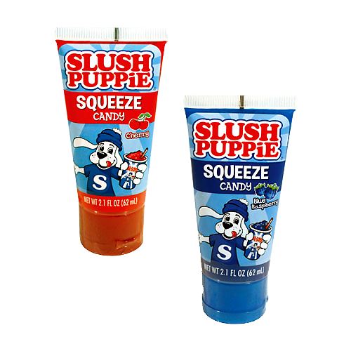 Sweet Palace Slush Puppie Squeeze Candy, colorful gummy candy shaped like Slush Puppie drinks and vibrant in appearance.