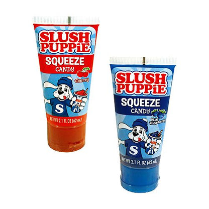 Sweet Palace Slush Puppie Squeeze Candy, colorful gummy candy shaped like Slush Puppie drinks and vibrant in appearance.