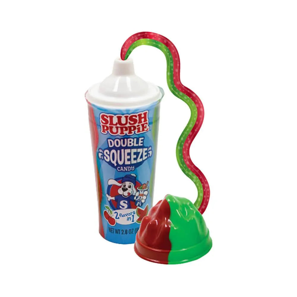 Sweet Palace Slush Puppie Squeeze Candy, colorful chewy candy with Slush Puppie flavor in a fun squeeze pack.