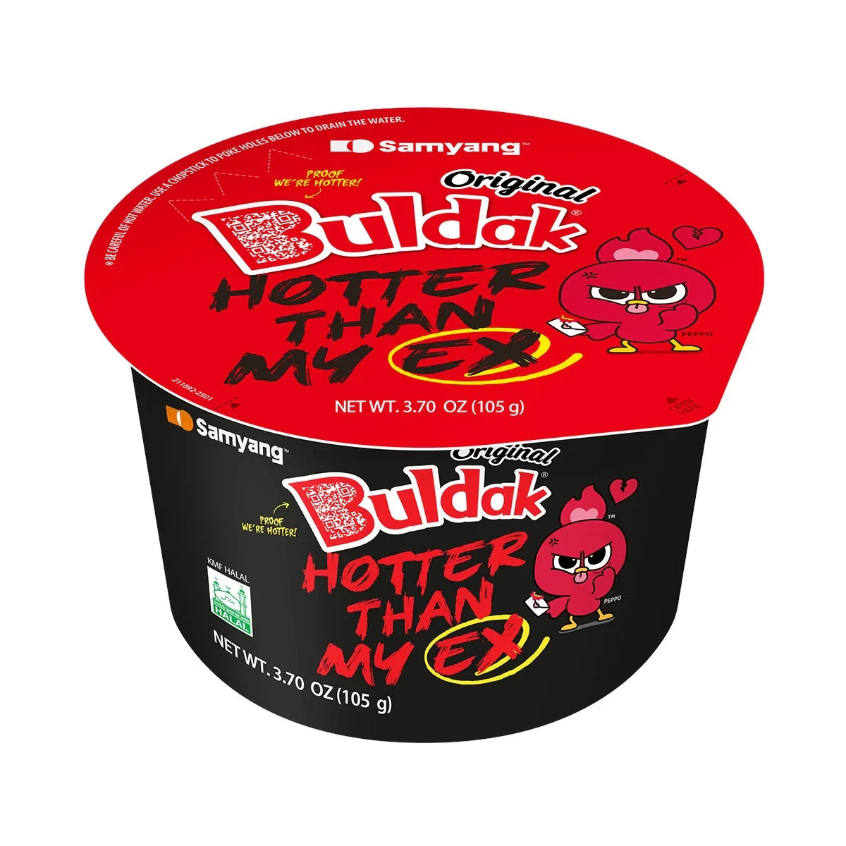 Sweet Palace Buldak Ramen Bowl with spicy ramen noodles and toppings in a ceramic bowl, ready to serve.