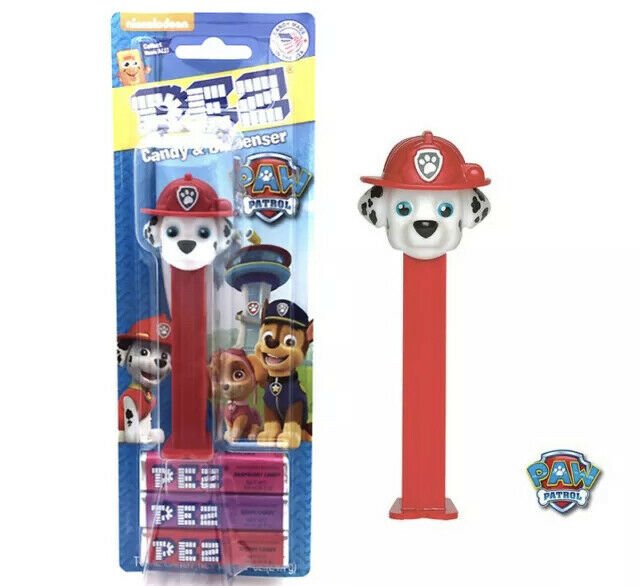 Sweet Palace PEZ dispenser featuring Chase from Paw Patrol, with a detailed Chase figure and colorful packaging.