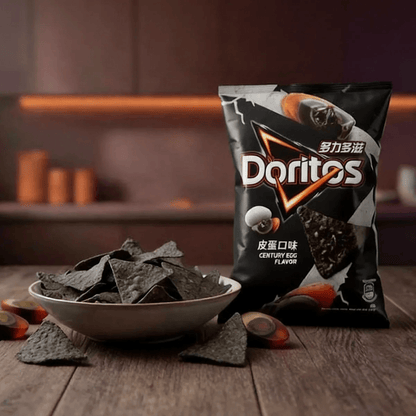 Sweet Palace Doritos Century Egg Limited Edition chips in colorful packaging, showcasing unique flavor and branding.