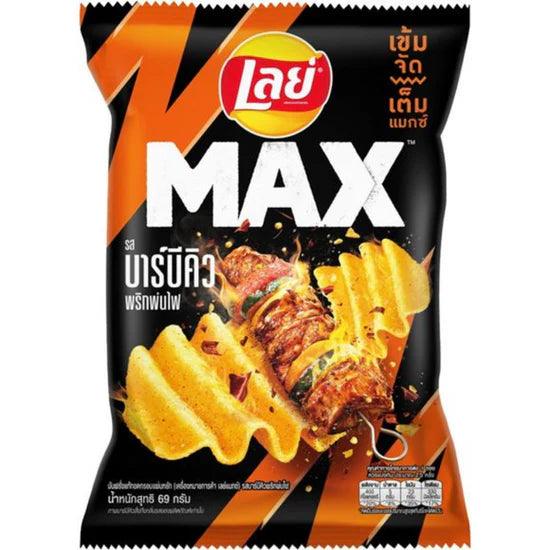 Sweet Palace Lays BBQ Chips in a bright bag, showing crispy chips with smoky BBQ flavor on the packaging.