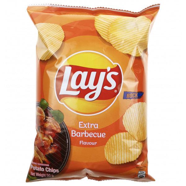 Sweet Palace Lay's Extra Barbecue chips in a bowl, showcasing crispy, flavorful potato chips with barbecue seasoning.