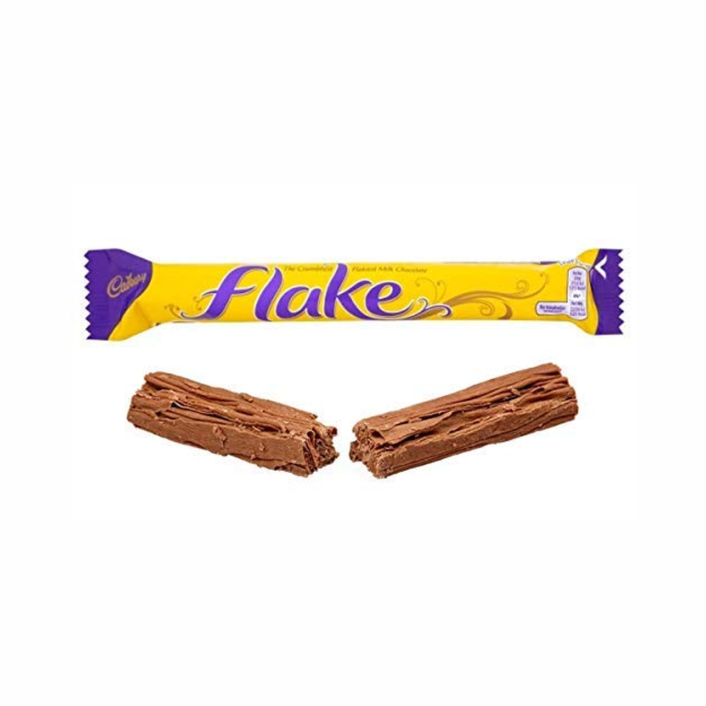 Cadbury Flake chocolate bar from Sweet Palace, showing the iconic layered chocolate bar with flaky texture and rich milk chocolate.