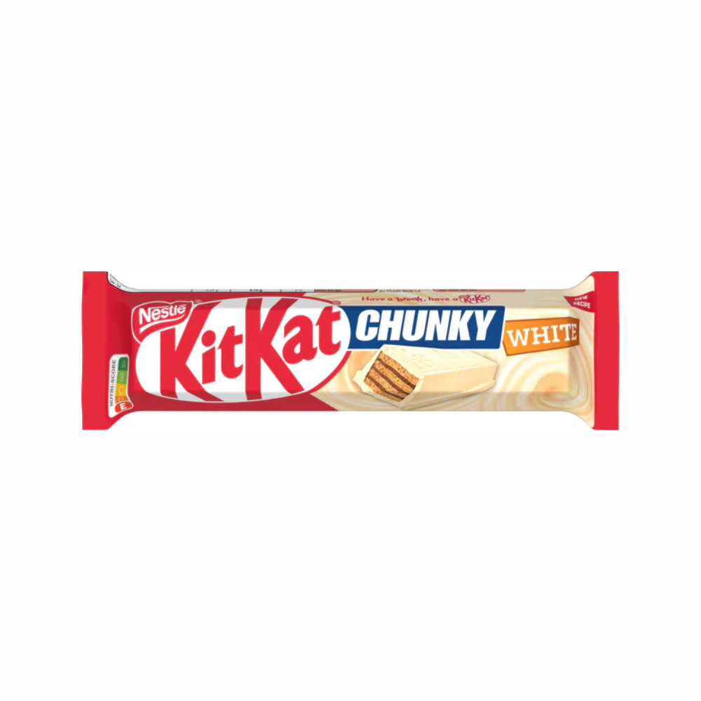 Sweet Palace Kit Kat Chunky White chocolate bar, showing the distinctive white chocolate coating and packaging.