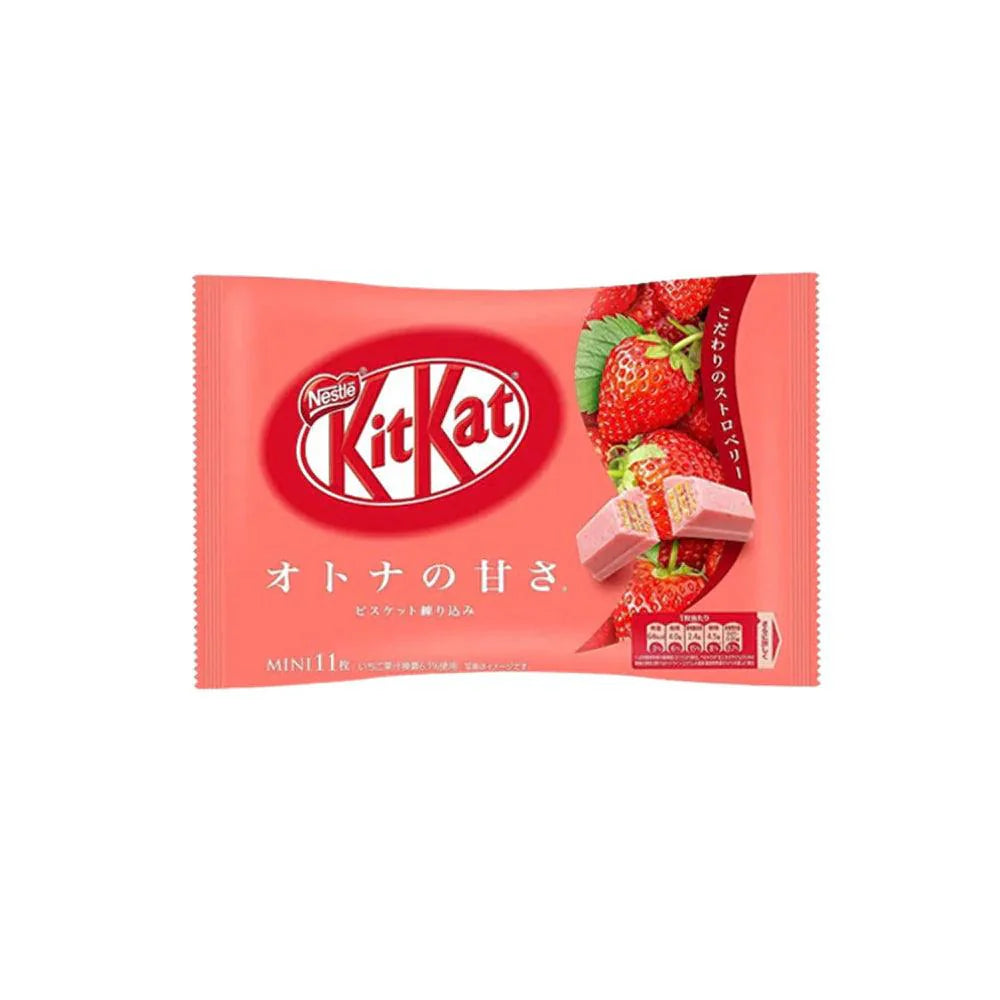 Sweet Palace KitKat Strawberry chocolates in a colorful wrapper, featuring the iconic layered wafer and strawberry flavor.