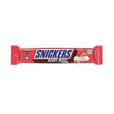 Sweet Palace Snickers Berry Whip chocolates with berry-flavored filling and chocolate coating, displayed on a white background.