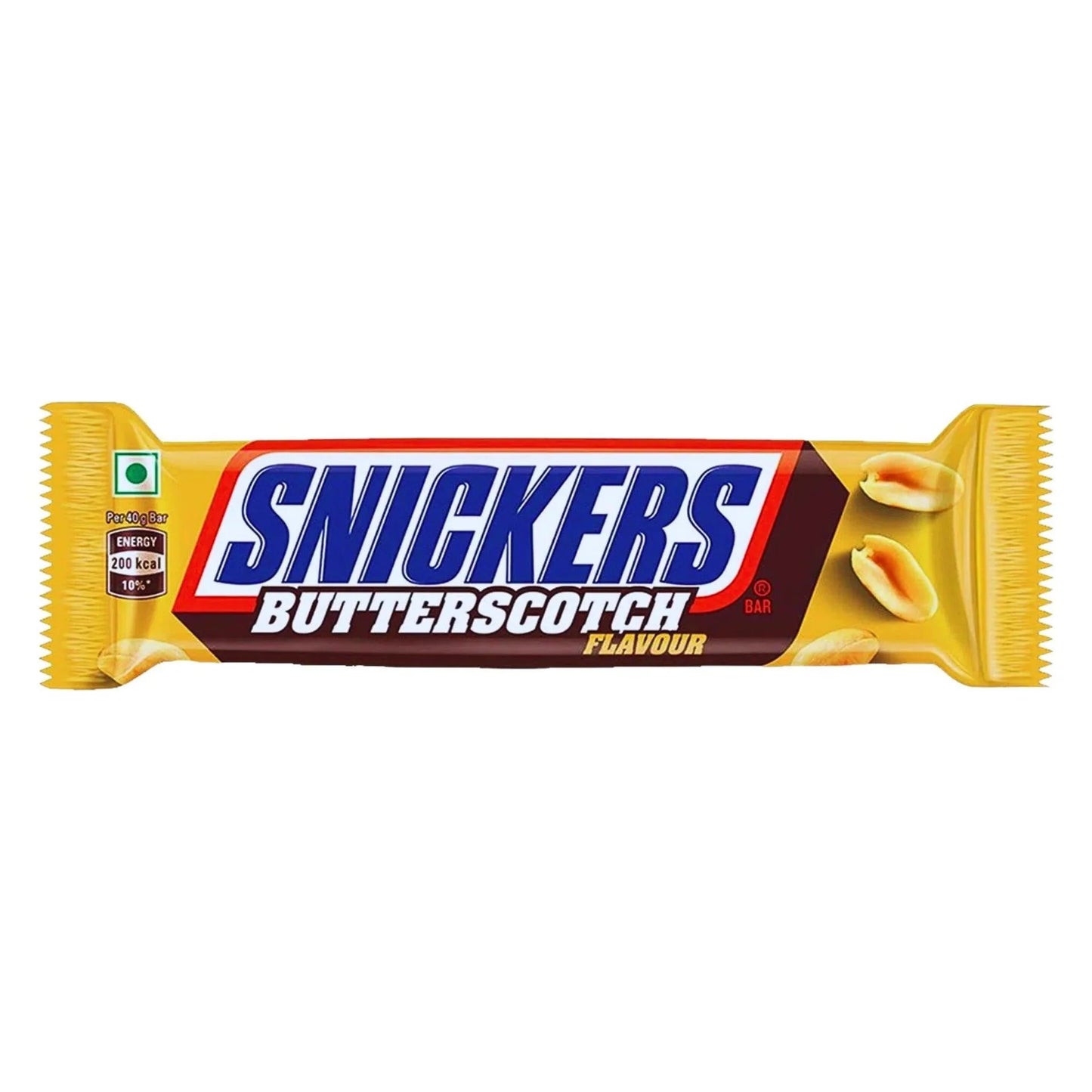 Snickers Butterscotch chocolates by Sweet Palace showing a close-up of the chocolate bars with butterscotch filling.