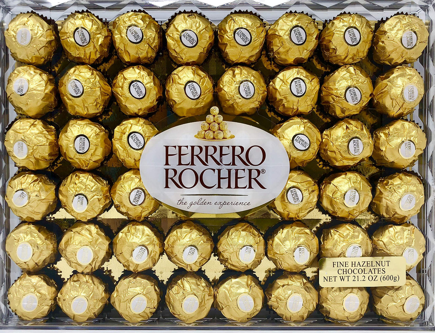 Sweet Palace Ferrero Rocher chocolates in a decorative gift box, showcasing the iconic golden foil-wrapped hazelnut chocolates.