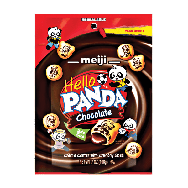 Hello Panda Chocolate cookies by Sweet Palace, featuring panda-shaped chocolate-filled biscuits in a colorful package.