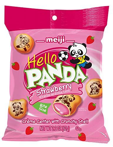 Hello Panda Strawberry cookies by Sweet Palace, 2.2 oz package, featuring colorful panda mascot and strawberry-flavored cookie design.