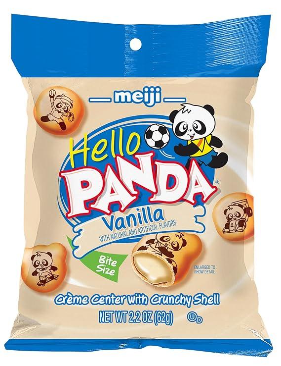 Hello Panda Vanilla Cookies by Sweet Palace, 2.2 oz package, featuring adorable panda character on the packaging.